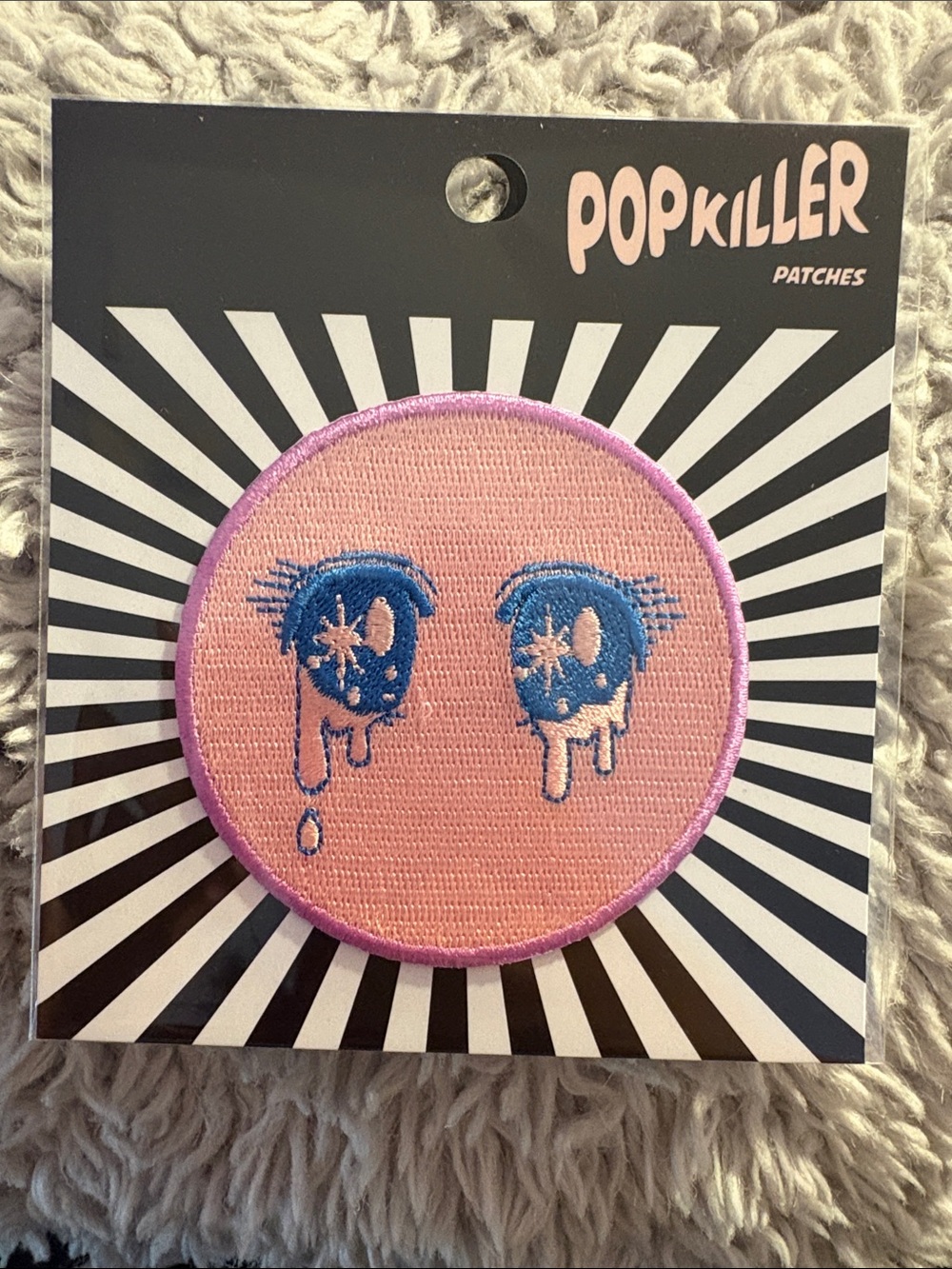 EYES  Pink & Blue Embroidered Patch